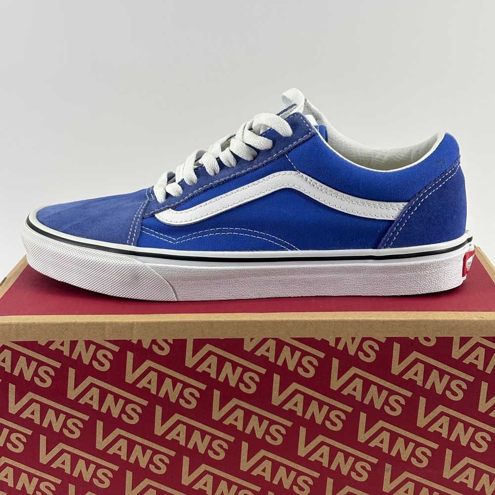 Vans Old Skool Sneakers Unisex Men 8 Women 9.5 Dazzling Blu Blue Suede Canvas